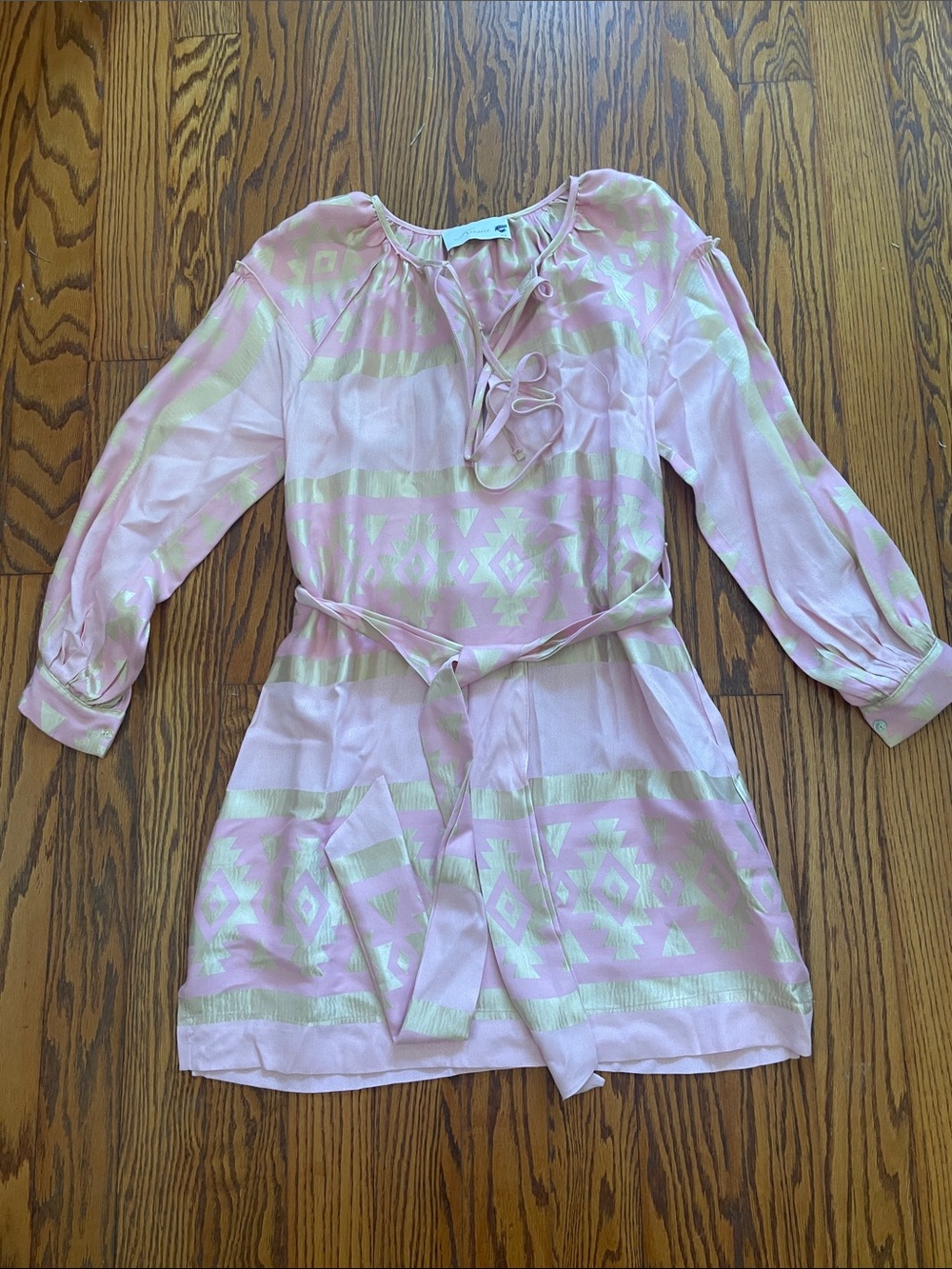 Women's kasia Pink Aztec-Print Casual Belted Dress